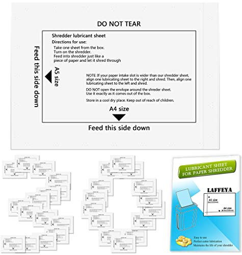 laffeya Shredder Lubricant Sheets, 30 Pack, Sharpening & Cleaning