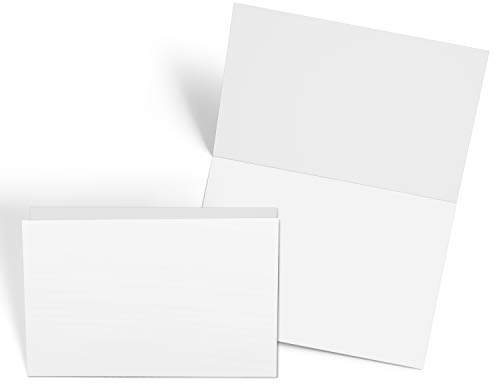 321Done 4x6 Blank White Folding Cards (Set of 50) - 8x6 Folds to 4x6 - Thick, Heavy, Plain White Cards to Make Your Own Greeting, Note, Invitation, Index Cards - No Envelopes - Made in the USA