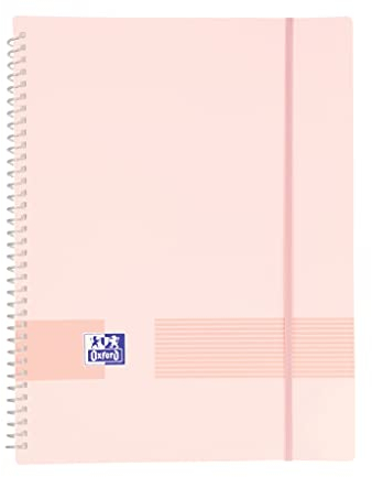 Oxford Live & Go Classeur en plastique A4 40 pochettes transparentes Rose chewing-gum
