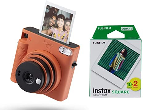 instax Square SQ1 Sofortbildkamera, Terracotta Orange & Square Film, (2x10 Aufnahmen)