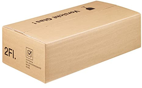 KK Verpackungen Flaschenversandkarton 2er | 25 Stück, 400x200x110 mm | DHL PTZ postgeprüft | 100% recyclebar ökologisch | Für Flaschen Geschenkkartons Holzkisten
