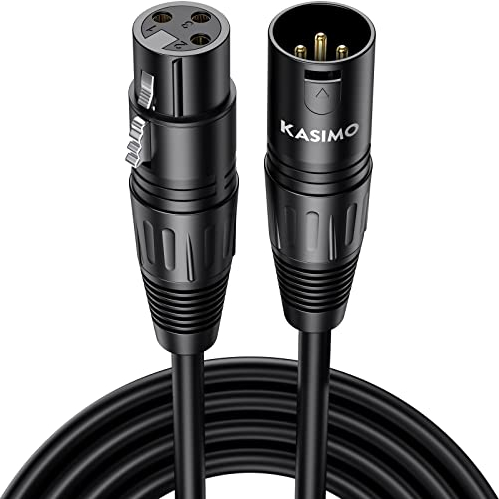 KASIMO XLR to XLR Cable 1M,3-Pin Microphone Male to Female Extension Cable Lead Neutrik Mic Jack Extender Cord Clearer Sound for PA System Studio Recorder Amplifier Mixer Speaker Recording Live Stage