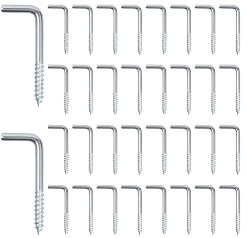 Lot de 100 Boulons à Angle Droit en Forme de L Galvanisé - Vis à Crochet Mural