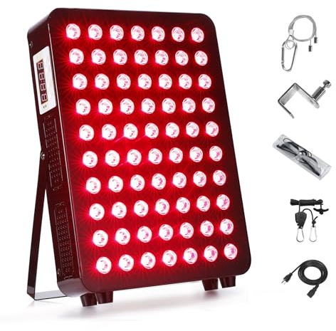 BOSYTRO Rotlichtlampe Infrarotlampe 660nm 850nm, Rotlichtlampe Wärmelampe mit Timer, Rotlicht Therapie für Gesicht, Körper,Verbesserte Haut, Schmerzlinderung, Wundheilung