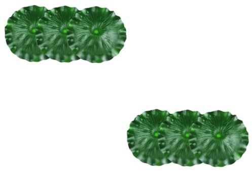 Ipetboom 6pcs Simulation Lotus Leaves for Floating Decor Creative Fake Lotus Leaf Ornament for Artificial Plants Outdoor and Aquarium Fishtank Decoration