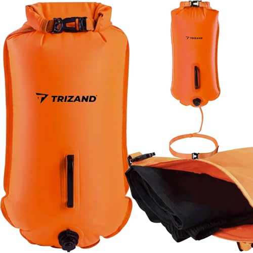 Baywatch Rettungsboje Aufblasbar mit Trockensack 2 in 1 Umhängegurt Haltegriffe für Erwachsene Schwimmhilfe Orange 23924