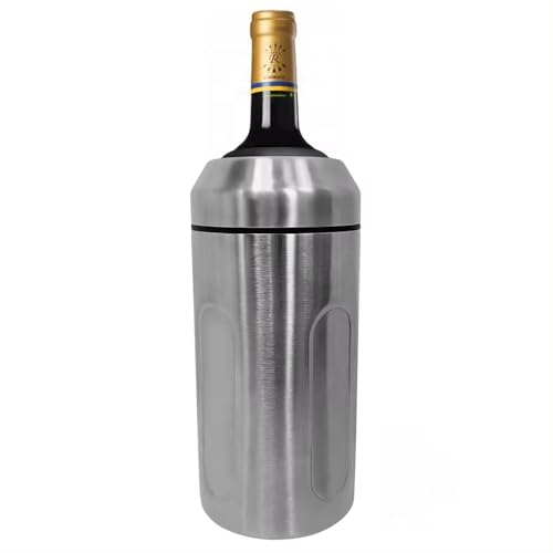 Chabrias Ltd Premium Iceless Wine Cooler/Wine Chiller 23.5cm|Stainless Steel Bottle Chiller Keeps Drinks Cold Up to 6 Hours | Champagne Cooler Portable, Durable & Stylish Gift for Home, Bar & Parties