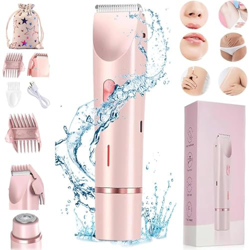 Afeitadora Glow Aura, removedor de vello Glowshave, afeitadora eléctrica para mujer, recortadora de bikini eléctrica impermeable para mujer, húmedo y seco, para piernas, brazos, axilas (1 unidad)