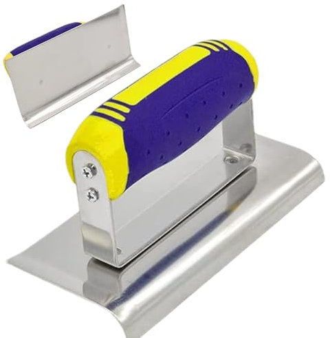 Bordeadora manual de hormigón, paleta de acabado de hormigón de acero inoxidable, llana de acabado plana, herramienta de corte de precisión con agarre ergonómico para proyectos de hormigón y
