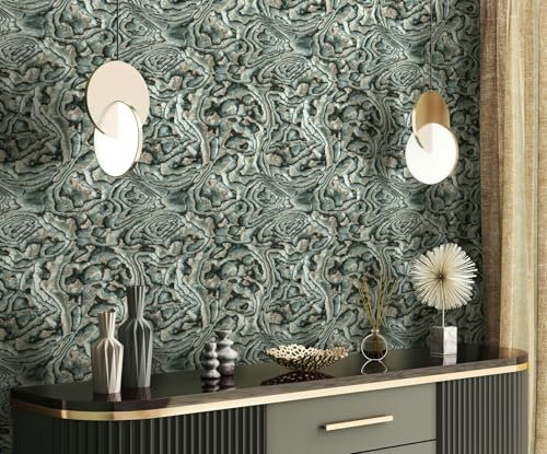 Marburg tapet grön grå beige marmorutseende stentapet grafisk modern för vardagsrum sovrum kök 10,05 x 0,53