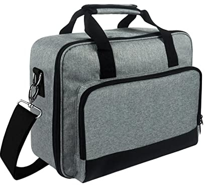KBOLAE Bolsa grande para proyector, correa de hombro ajustable con asa, bolso portátil, color gris