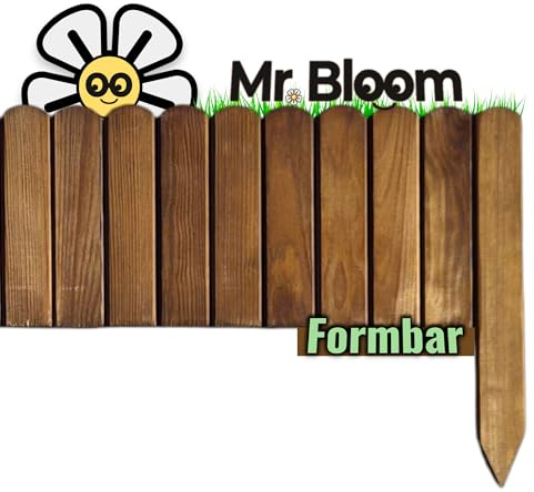 Mr. Bloom ® Beeteinfassung | Gartenzaun aus Holz | 8 Farben | Eigene Produktion | Made in EU (Kastanienbraun, 1m Länge | 40cm Höhe)