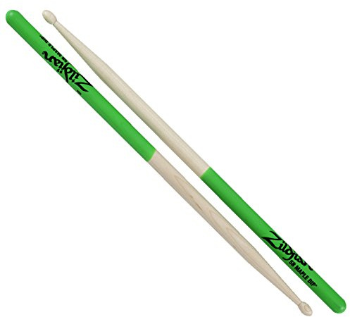 5B Maple Drumsticks - Wood Tip - Green DIP, Z5BMDG