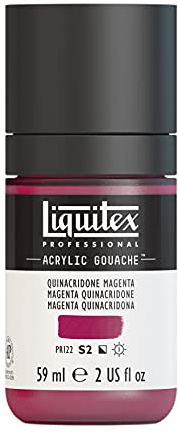 Liquitex 2059114 Professional Acryl Gouache - Quinacridone Magenta, 59ml Flasche, matt - Acrylfarbe mit Gouache Eigenschaften, Hochdeckend, Wasserfest & Lichtecht