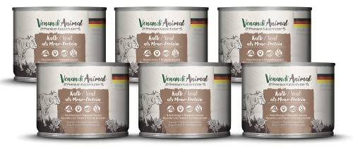 Venandi Animal – Premium Katzenfutter – Kalb als Monoprotein, Nassfutter, getreidefrei und naturbelassen, 6er Pack (6 x 200g)