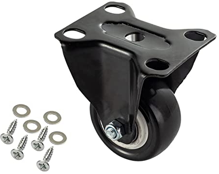 Bockrolle,4 Stück Schwerlastrollen Schwarz Möbelrollen,38mm Rollen für Möbel,Tragkraft Max. 60 KG pro Rollen | Kugellager | Polyurethan | Geräuschlose Schwerlast Räder,16 Schrauben (4 Bockrolle,38)