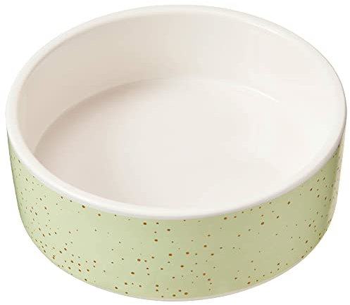 SPOT Speckled Stoneware- Round Ceramic Food/Water Bowl for Pets, Dishwasher Safe, Ideal for Small Dogs, Cats, Reptiles, Large Birds, 5in Light Green, 1.75 Cup (14oz)