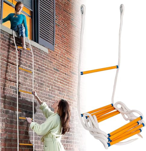 Fire Escape Ladder 13 FT, Emergency 2 Story Window Rescue Ladder