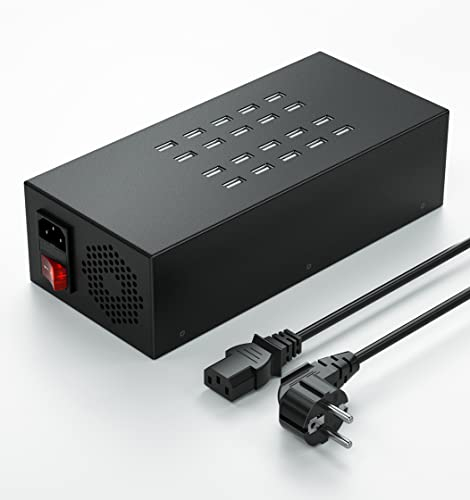 Stazione di Ricarica USB, Skazeke hub di Ricarica da Tavolo a 20 Porte 200W/40A, Uscita di Protezione Multipla 5V/2A, Ricarica per dispositivi Apple, Smartphone, tavoli e Altri dispositivi