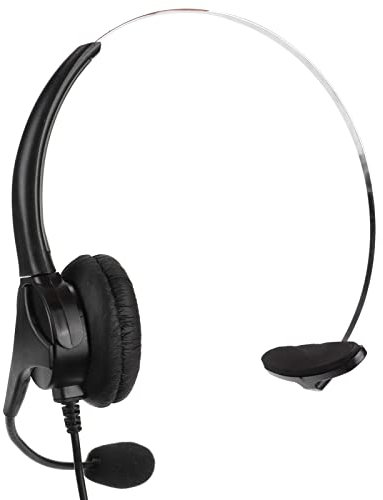 Cuffia con Microfono, Cuffia Telefonica Mono 330° Regolabile in Modo Flessibile, Cuffia per Call Center con Porte RJ9 per Formazione, Conferenza Online