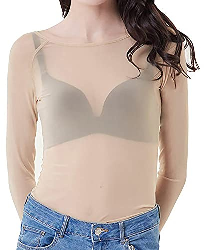 2024 Maglietta Donna Trasparente Camicia Mesh Tops Camicette Manica Lunga Maglie in Rete Tunica Bluse Elegante Casual Shirts Sexy Clubwear Casual Leggera Trasparente Tops Slim Fit T Shirt in Tulle