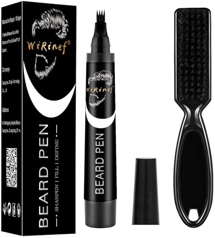Bartstift Bartfüller Bleistift Herren Bartfüller Bleistift Männer Bartfüller mit Pinsel Natürlicher Enhancer zum Befüllen Formen Haar und Bartfüller Wasserdicht Lang Anhaltend Natürlich (Schwarz)