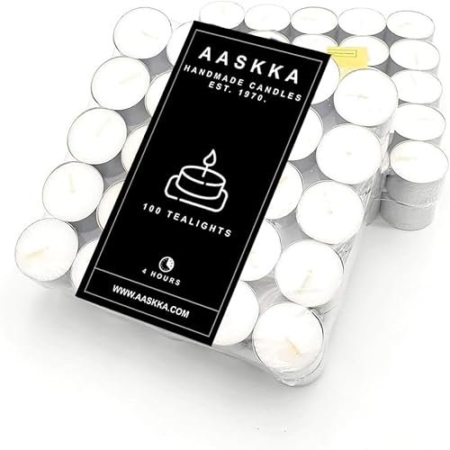 AASKKA 500 (5 x 100) velas de té AluCup, paquete grande, 4 horas de combustión, velas duraderas de AluCup (juego de 5)