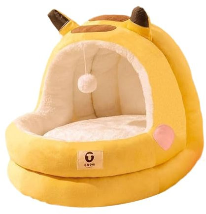 Folpus Katzenbett, Katzennest, Zwinger, gemütlich, zum Nickerchen, Schlafen mit abnehmbarem Kissen, Katzenzelt, Katzenunterschlupf für Hunde, Kätzchen, S