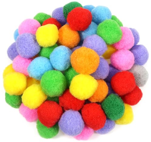 TOAOB 80 Stück Bunte Pompons zum Basteln 4 cm Groß Pom Poms