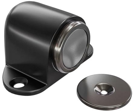 Amig – magnetiskt dörrstopp | hållare med kraftfull magnet | Enkel golvinstallation | Inkluderar skruvar | Svart | 44 x 40 mm | Zamak