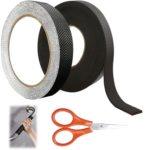 2PCS Anti Slip Tape, Rubber Grip Tape, Super Strong Adhesion, Silent, Waterproof and Heat Resistant,with Stainless Steel Small Scissors, for Handles,Chairs, Sofas, Furniture, Stairs, Diy Projects