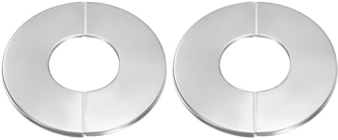 sourcing map Flangia divisa da parete, 42 mm, in acciaio inox, rotonda, autoadesiva, copertura per tubi, collari con rosetta, per pavimento, soffitto, bagno, cucina, WC, 2 pezzi