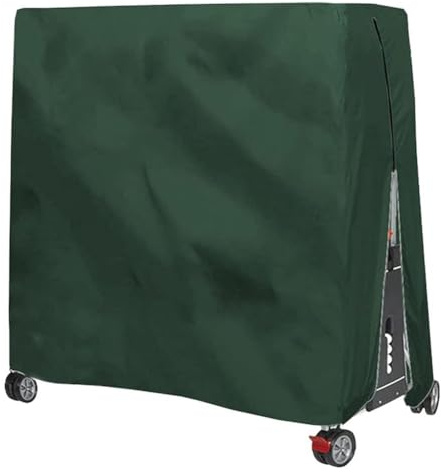 Zeroupshop Outdoor Table Tennis Table Cover Waterproof Oxford Fabric Protective Cover with Pull-Type Closure for All Weather Protection 165x70x185 cm (Green)