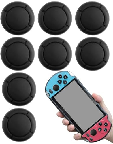 FUGLUS 8 pezzi impugnature per il pollice, cappucci per joystick di ricambio per Nintendo Switch OLED per Switch Joycon, cappucci per joystick in silicone, coperture per joystick di ricambio (nero)
