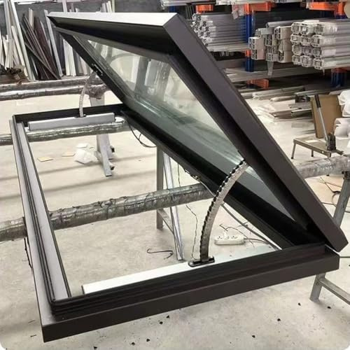 Gran Claraboyas eléctrico y Ventanas de Techo,Claraboya con Control Remoto y Sensor de Lluvia,para azoteas, áticos, sótanos,A,100x60cm/39.4x23.6in