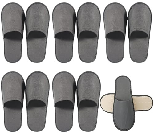 Ciabatte Ospiti,6 Paia Pantofole Ospiti,Ciabatte da Viaggio,Pantofole Chiuse,Pantofole Monouso per Hotel,Antiscivolo,Lavabili,Spugna Premium,Misura Universale,per Unisex,Viaggi,Casa,Spa,Hotel