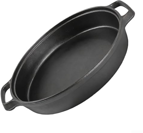 Eawfgtuw Sartén de hierro fundido para cocinas de inducción, sartén de 22 cm y 25 cm con superficies antiadherentes naturales, construcción sólida de hierro fundido para freír y saltear (22 cm)