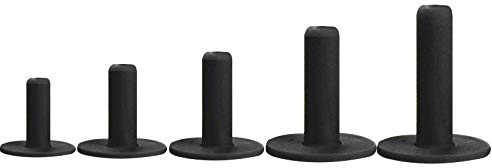 FINGER TEN Golf Rubber Tees for Driving Range Mats Value 5 Pack, Durable for Practice Mat Top Holder Indoor Outdoor (Black, Mixed Size)