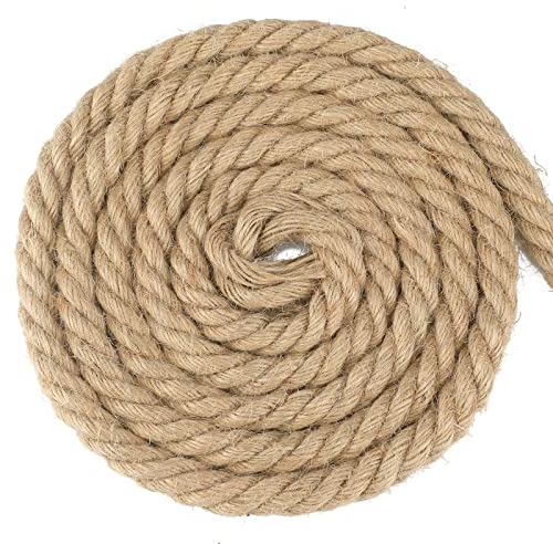 G2PLUS 16mm Dicke Juteseil, 10m Garten Hanfseil, Braun Juteseil zum Katzen Kratzbaum, 16mm Rustikal Deko Hanfseil für DIY Basteln, Aufhängen und Dekorationen