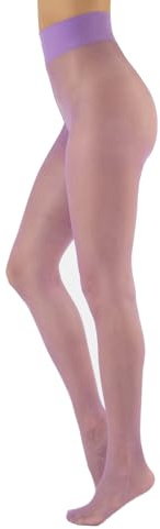CALZITALY Medias Transparentes, Pantimedias Invisibles, Panty Media de Mujer, Pantis | 20 DEN | S, M, L, XL | Negro, Natural, Verde, Violeta, Azul, Blanco, Estampado | Made in Italy (M, Lila)