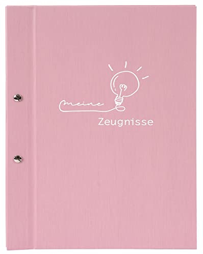 goldbuch 36 131 Zeugnismappe frech & frei Altrosa, Sichtmappe Maße 24 x 31,5 x 2 cm, 12 Klarsichthüllen, Schraubverschluss zum Herausnehmen der Hüllen, Einband aus Kunstdruck, Zeugnis Mappe Rosa