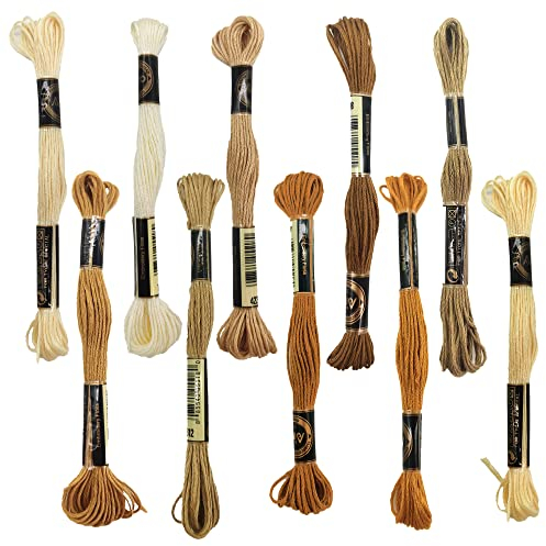 ZAHD 10 Stück Embroidery Threads für Sticken Embroidery Floss Multifarben Weicher Leisure Arts Kreuzstich Nähgarne DIY Häkelgarn Baumwolle zum Basteln, Kreuzstich Freundschaftsbänder, Nähfaden