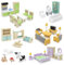 33Pcs Wooden Dollhouse Furniture Set, Pretend Play Doll House Miniature Accessories with 5 Room Kit Including Kitchen Living Room Children's Room Bedroom and Bathroom Playhouse Toy for Kids Boys Girls
