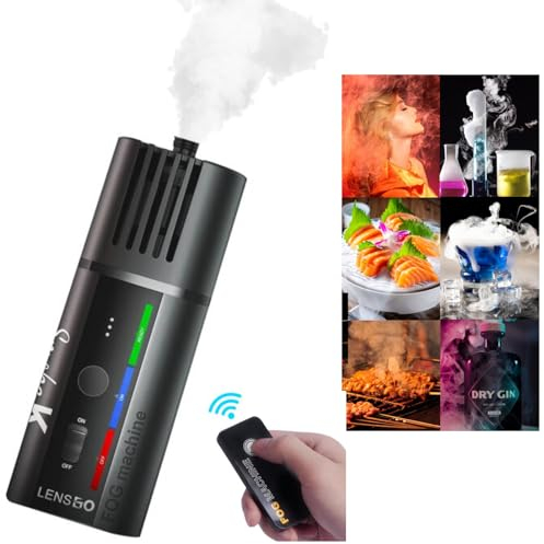 LENSGO Smoke K Nebelmaschine 30W mit Fernbedienung, tragbare Handnebelmaschine für Fotografie, Nachtclub, Hochzeit, Party, DJ, Halloween (schwarz)