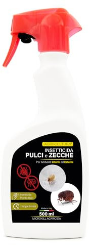 AGRI-CULTURA® | Spray Antipulci e Anti Zecche Pronto Uso 500 ML【Azione Rapida 】| Repellente Antipulci e Zecche per Ambienti Interni Ed Esterni | Insetticida Ad Azione Rapida e Abbattente.