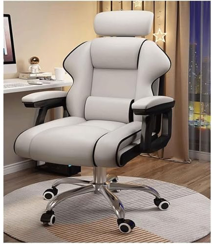 WxuuLTGJR Chefsessel mit hoher Rückenlehne, PU-Leder, Verstellbarer Gaming-Stuhl mit Lordosenstütze, Schreibtischstuhl, verstellbare Kopfstütze, Computerstuhl