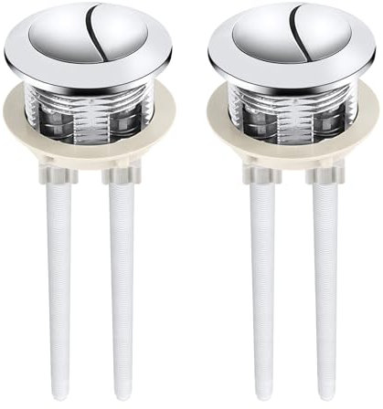 Toilet Push Button Flush Replacement, 2 Pack Dual Flush Toilet Push Button Round Head Toilet Flush Button Replacement Accessories for Bathroom Toilet Water Tank Repair