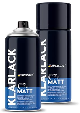 MICROTEC® Spraylack | 400 ml | högkvalitativ akryllacksspray | matt eller glänsande | sprayfärger för metall, trä, plast och mycket mer. | stort färgurval (klarlack matt – premium skyddslack)