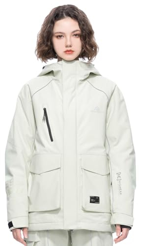 HIGH EXPERIENCE Womens Mens Snowboard Jacket Baggy Snow Ski Coat with Hood