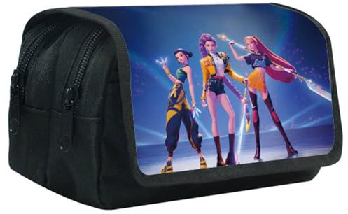 Trousse Scolaire Cartoon, Grande Capacité, Double Fermeture Éclair, Trousse à Crayons pour Enfants, Étudiants et Bureau (A)